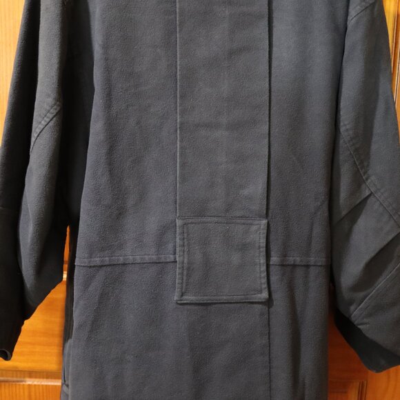 Parachute Canada Vintage Navy High Collar Belted Long Coat Architectural 80s - Picture 12 of 16